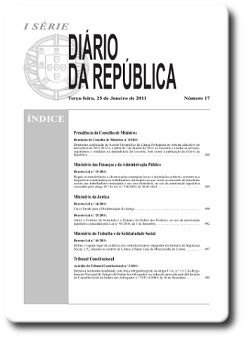 Aplicação do Acordo Ortográfico no Diário da República Portuguesa