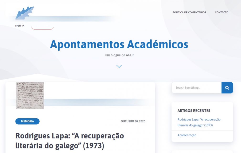 "Apontamentos Académicos" novo blogue da AGLP